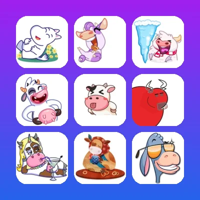 Cow Telegram Stickers Set