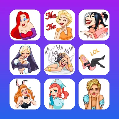 Girls Telegram Stickers Set
