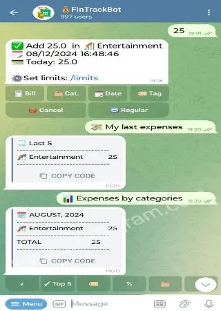 💰FinTrackBot preview 2