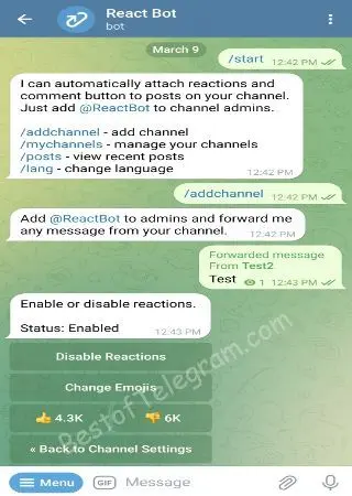 React Bot preview 5