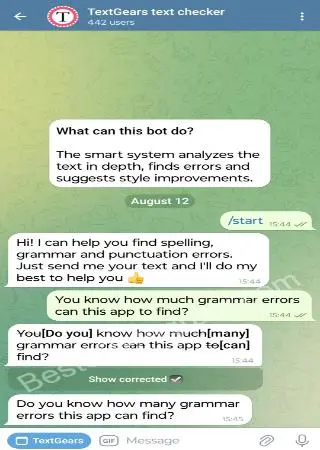 TextGears text checker preview 2