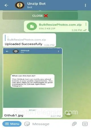 Unzip Bot preview 4