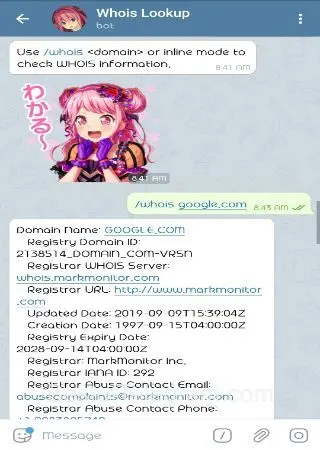 Whois Bot preview 2